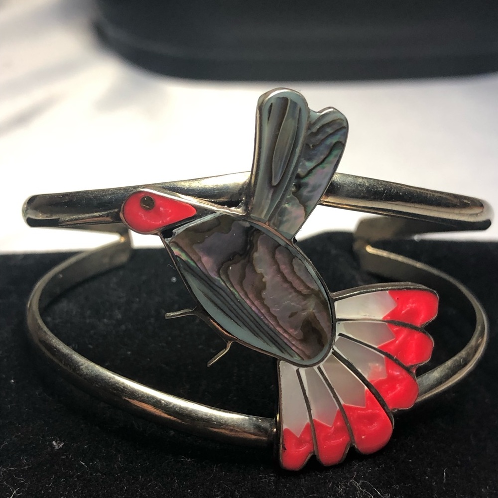 Silver, Abalone and Mother-of-pearl bracelet.